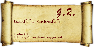 Galát Radomér névjegykártya